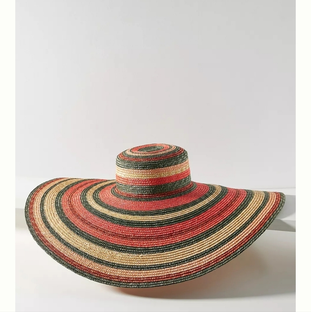 Anthropologie Striped Sunhat - multi-colored
